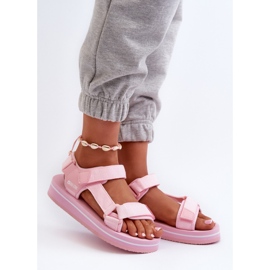 Sandali con plateau da donna Big Star NN274A533 Rosa 1