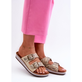Comode Infradito da Donna Con Fibbie Inblu CP000045 Oro d'oro 1