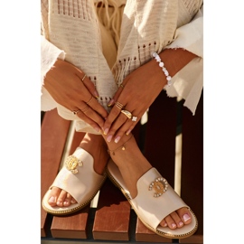Eleganti Infradito Lucide da Donna Con Decorazione S.Barski KV27-050 Oro d'oro 2