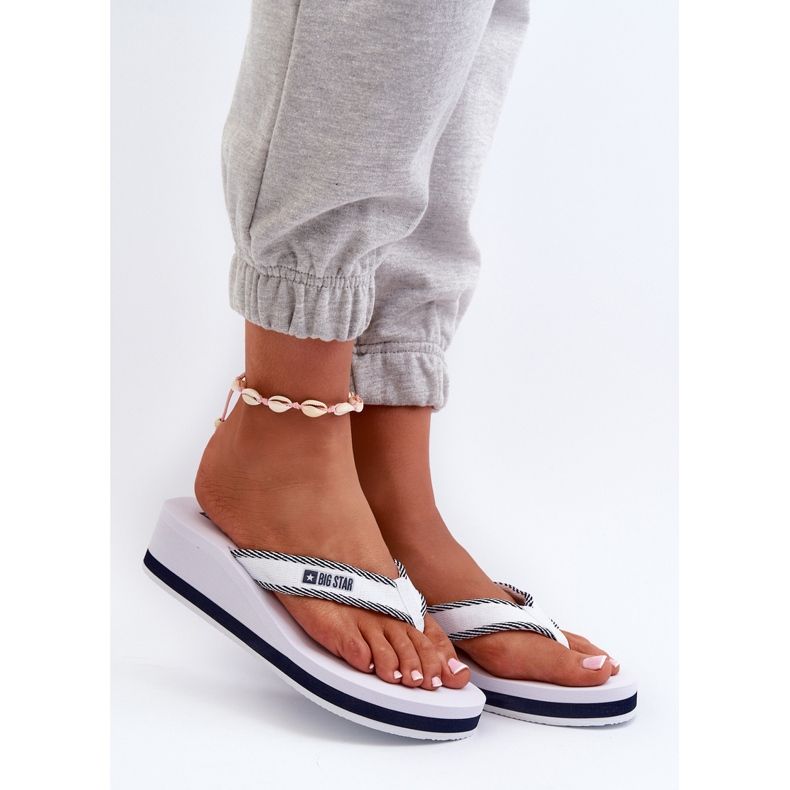 Infradito con zeppa da donna Big Star NN274A726 Bianco 1