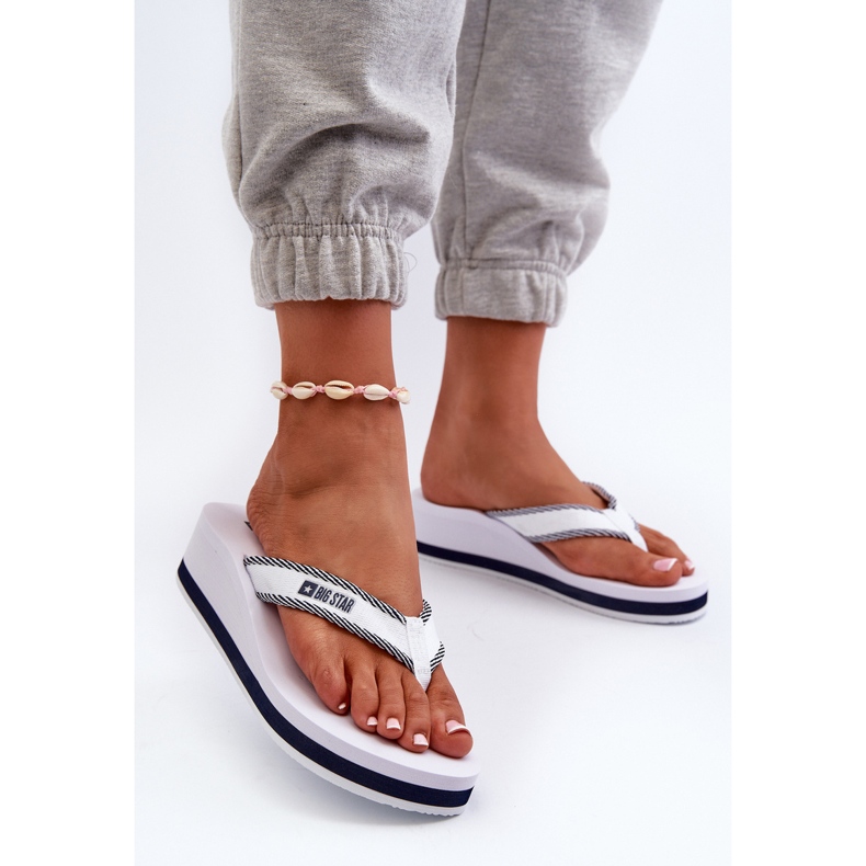 Infradito con zeppa da donna Big Star NN274A726 Bianco bianca 2