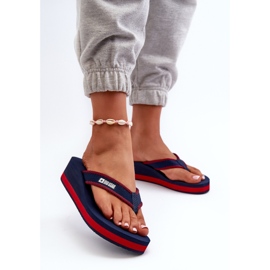 Infradito con zeppa da donna Big Star NN274A725 Blu navy 2