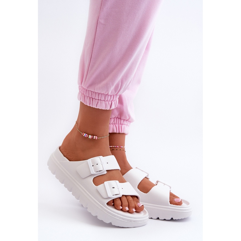 Infradito in schiuma da donna con plateau Bianco Melorea 1