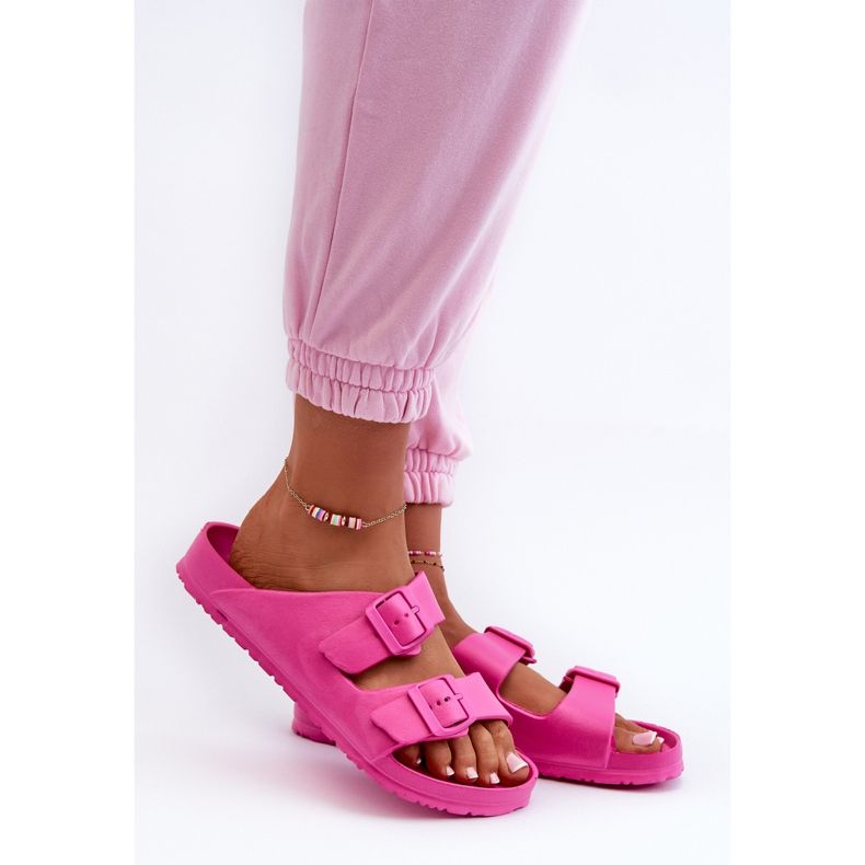 Infradito da donna in schiuma con fibbie Fucsia Luciene rosa 1