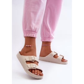 Infradito da donna in schiuma con fibbie Beige Luciene 2