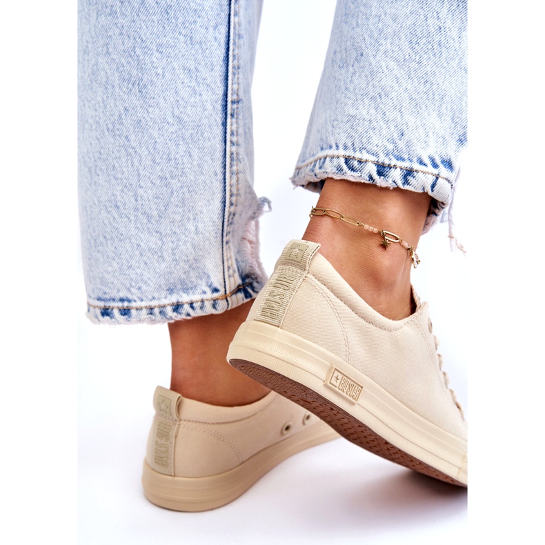 Sneakers basse lisce da donna Big Star LL274061 Beige 3