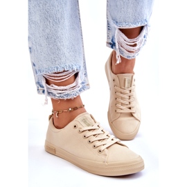 Sneakers basse lisce da donna Big Star LL274061 Beige 2