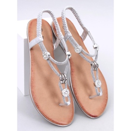 Sandali decorati con zirconi Loties Silver argento 1