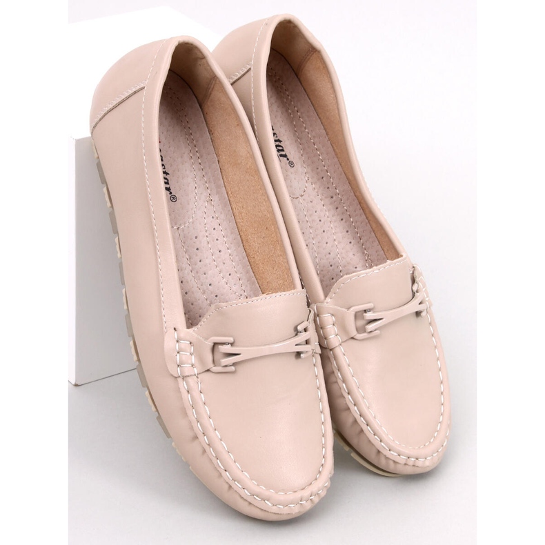 Mocassini classici con soletta in pelle Debell Beige 1