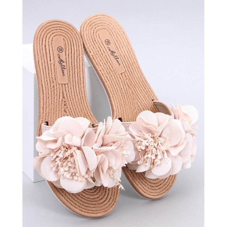 Morbide infradito con fiori Diaye Beige 1