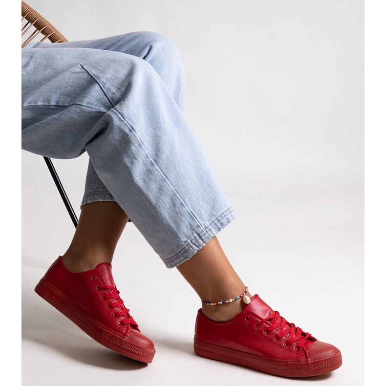 Bez marki Sneakers rosse realizzate in ecopelle di Mahasina rosso 1