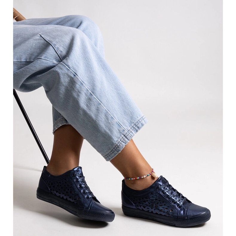 Bez marki Sneaker Safune traforate blu navy 1