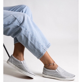 Sneakers Lublubah argento lucido 1