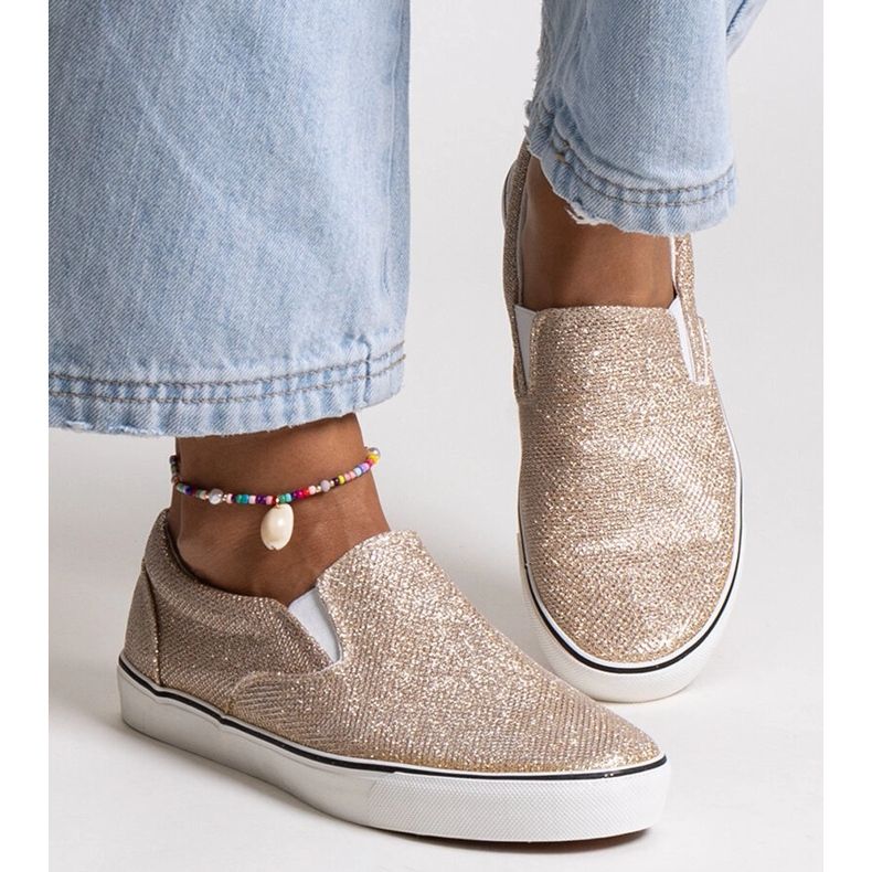 Sneaker Lublubah color oro lucido d'oro 1