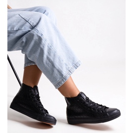 Bez marki Sneakers alte nere traforate Madala nero 1