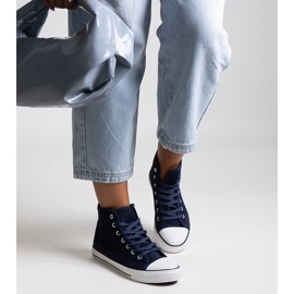 Bez marki Sneakers alte traforate blu navy di Madala 1