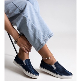 Scarpe da ginnastica lucide blu navy di Lublubah 1