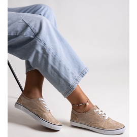 Sneaker Caroline color oro lucido d'oro 1