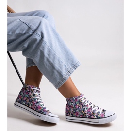 Sneakers alte rosa con motivo floreale di Mehretina 1