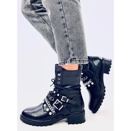 Stivali militari con catena Luba Black nero 2
