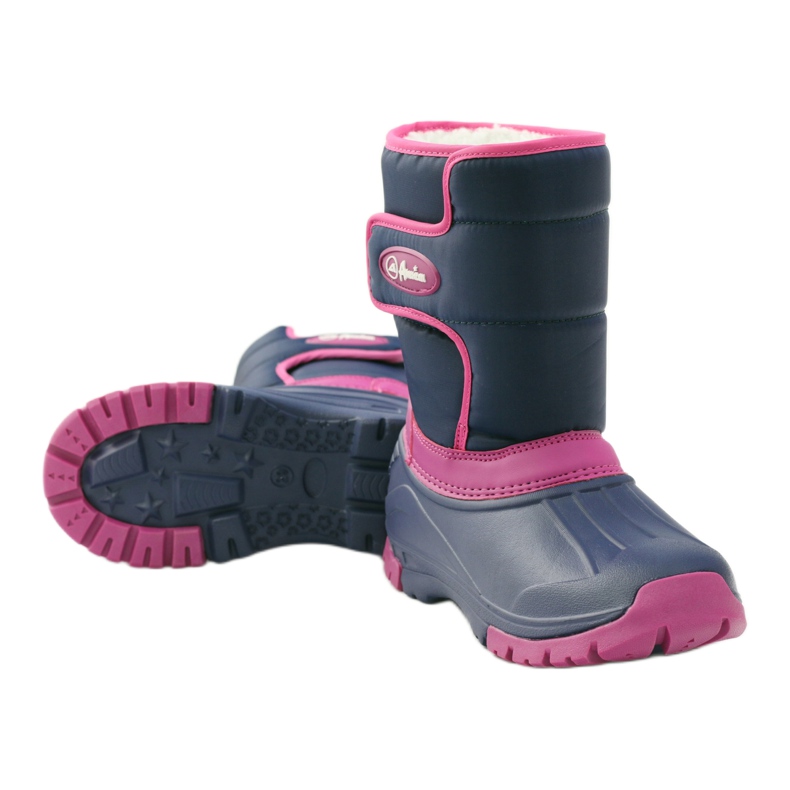 Stivali invernali stivali American Club super leggeri blu navy rosa 2