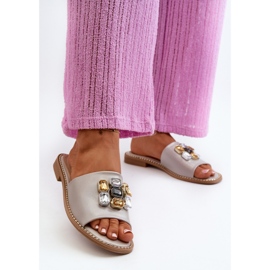 Infradito da Donna Con Decori S.Barski KV27-031 Beige 2