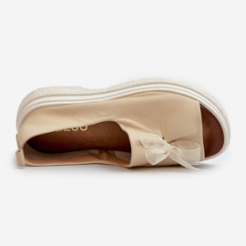Zazoo 2939 Sandali in pelle da donna con fiocco, Beige chiaro 1