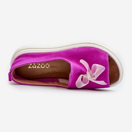 Zazoo 2939 Sandali Da Donna In Camoscio Con Fiocco, Fucsia rosa 1