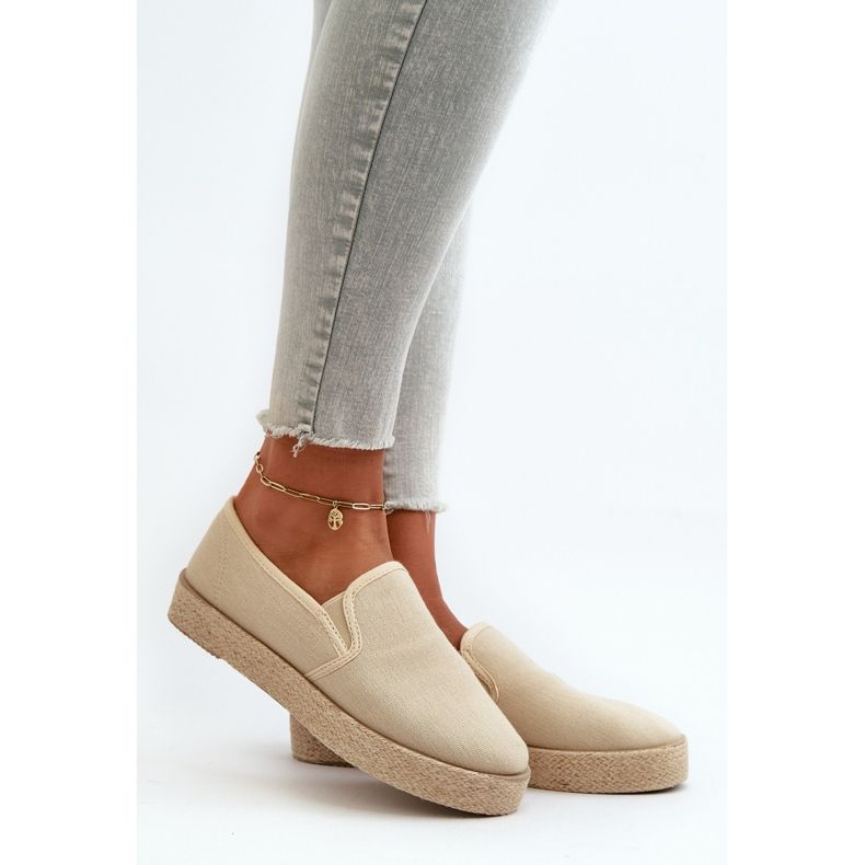 News Espadrillas Da Donna Sulla Piattaforma Beige Naloenma 1