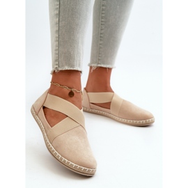 Espadrillas Beige da Donna in Eco Camoscio Beige con Cinturini Elastici Phaedrana 2