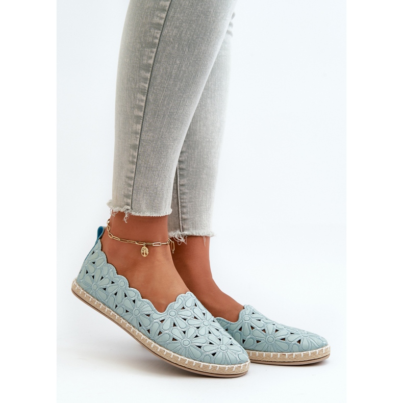 Ballerine slip-on floreali Venice blu da donna 1