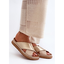 Infradito in pelle profilata Maciejka 04986-04 Oro-Beige 1