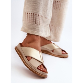 Infradito in pelle profilata Maciejka 04986-04 Oro-Beige 2