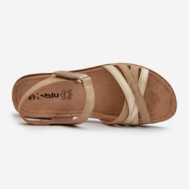 Comodi e leggeri Sandali da Donna con Velcro Inblu CN000041 Beige e Oro 1