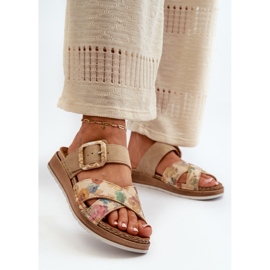 Comode Infradito da Donna Con Fibbia Fiore Inblu GS000051 Marrone 2
