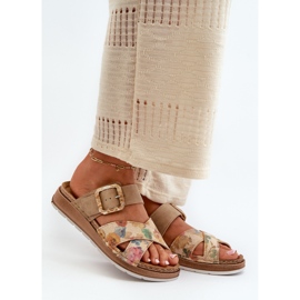 Comode Infradito da Donna Con Fibbia Fiore Inblu GS000051 Marrone 1