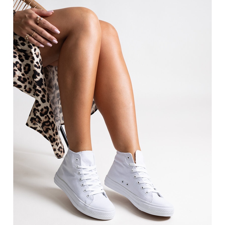 Bez marki Sneakers alte Adilah bianche bianco 1