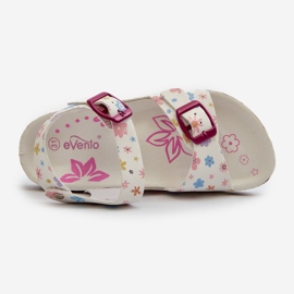 Sandali da bambino con fiori e fibbie, colore bianco Memoria 1