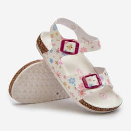 Sandali da bambino con fiori e fibbie, colore bianco Memoria 2