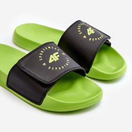 Infradito da ragazzo 4FJMM00FFLIM043-72N Nero-Verde 1