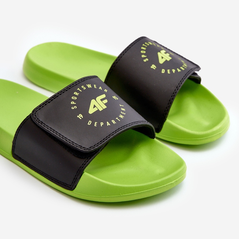 Infradito da ragazzo 4FJMM00FFLIM043-72N Nero-Verde 1