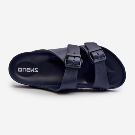 Infradito da uomo in schiuma leggera con fibbie, Avatara blu navy 1
