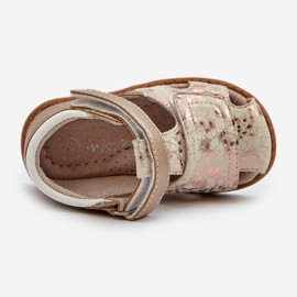 Sandali Con Velcro Fantasia Per Bambini, Maellita Oro d'oro 1