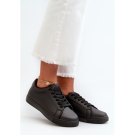 Scarpe Sportive Sneakers Basse da Donna Diunna Nera Realizzate in Eco Pelle nero 1
