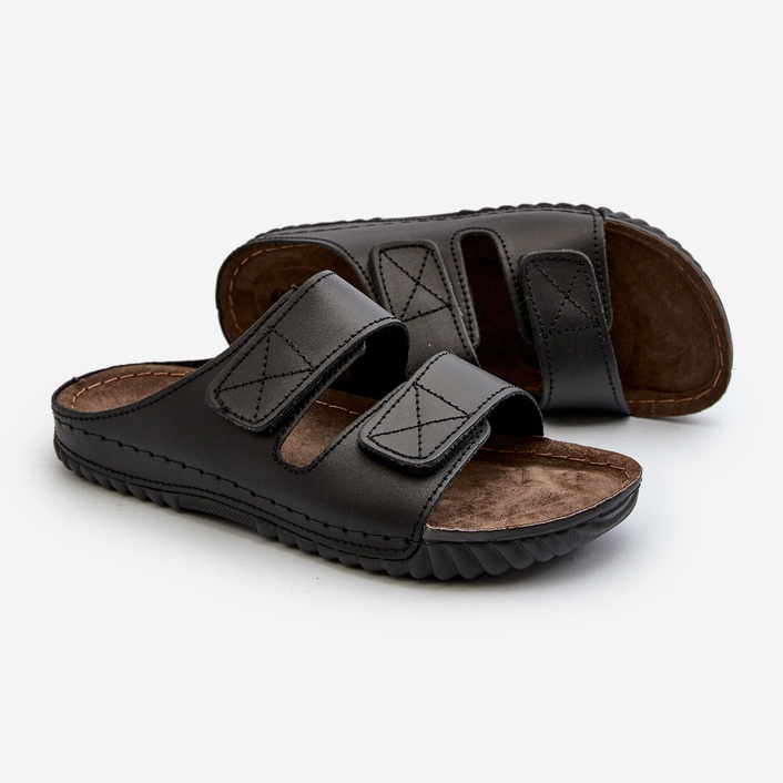Comode Infradito da Uomo con Cinturini in Velcro Inblu FM00001U Nero 1