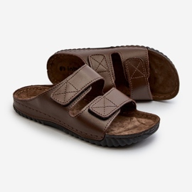 Comode Infradito da Uomo con Cinturini in Velcro Inblu FM00001U Marrone Scuro 1