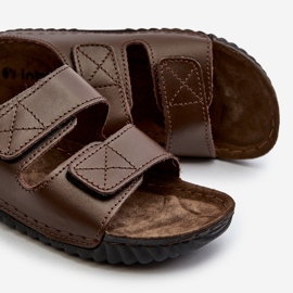 Comode Infradito da Uomo con Cinturini in Velcro Inblu FM00001U Marrone Scuro 2