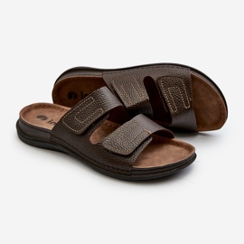 Comode Infradito da Uomo Con Cinturini In Velcro Inblu GV00002I Marrone Scuro 2