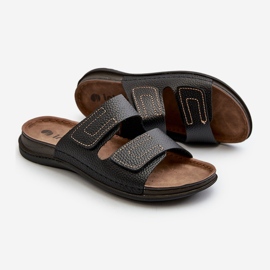 Comode Infradito da Uomo Con Cinturini In Velcro Inblu GV00002I Nero 1