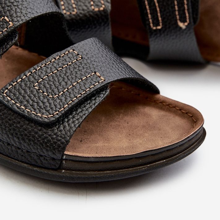 Comode Infradito da Uomo Con Cinturini In Velcro Inblu GV00002I Nero 2